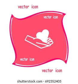 hand, heart, icon
