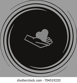 hand, heart, icon