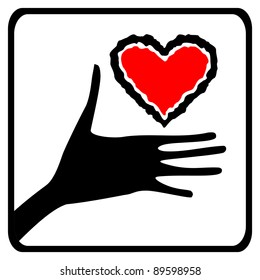 hand and heart icon