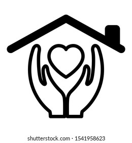 Hand heart icon design. Hand heart icon in trendy flat style design. Vector illustration.
