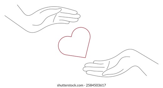 Hand and heart icon. Easy to use vector material. Variety Design hand or finger heart icon.
