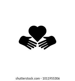 hand and heart icon. Element of love for mobile concept and web apps. Thin line  icon for website design and development, app development. Premium icon on white background