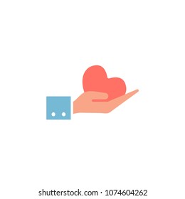 Hand in heart icon illustration vector symbol