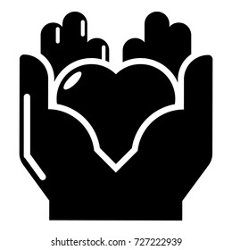 Hand heart icon. Simple illustration of hand heart vector icon for web