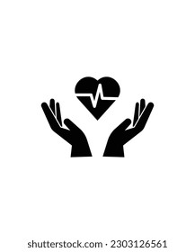 hand with heart icon, vector best flat icon.