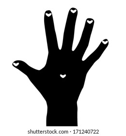 Hand with heart icon, vector illustration. Vector EPS 10 illustration.