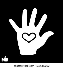 hand, heart, hand, icon, vector illustration EPS 10