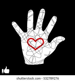 hand, heart, hand, icon, vector illustration EPS 10