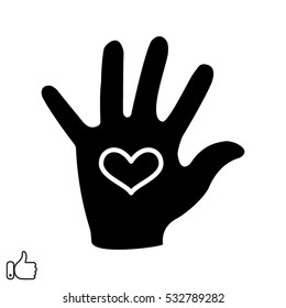 hand, heart, hand, icon, vector illustration EPS 10