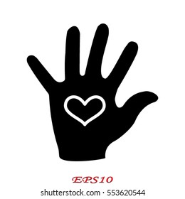 hand, heart, icon, vector illustration eps10