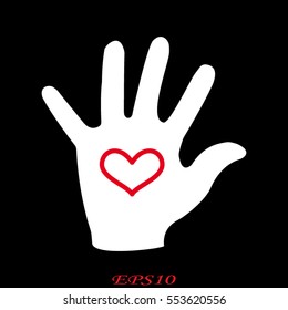 hand, heart, icon, vector illustration eps10