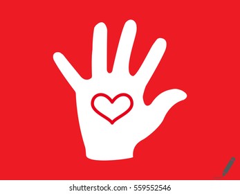 hand, heart, icon, vector illustration eps10