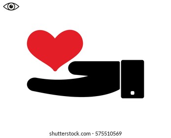 hand, heart, icon, vector illustration eps10