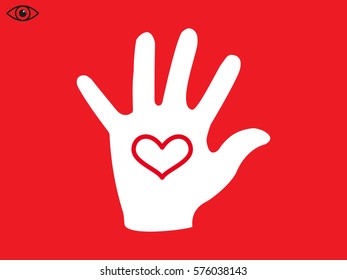 hand, heart, icon, vector illustration eps10
