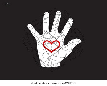 hand, heart, icon, vector illustration eps10