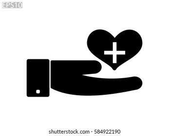 hand, heart, icon, vector illustration eps10