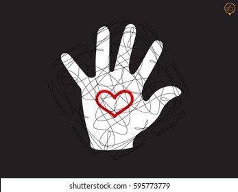 hand, heart, icon, vector illustration eps10