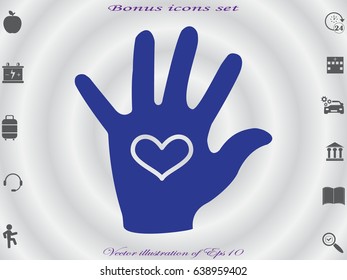 hand, heart, icon, vector illustration eps10