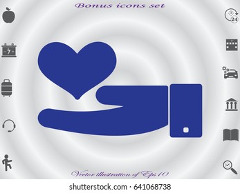 hand, heart, icon, vector illustration eps10