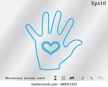 hand, heart, icon, vector illustration eps10

