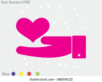 hand, heart, icon, vector illustration eps10