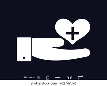 hand, heart, icon, vector illustration eps10