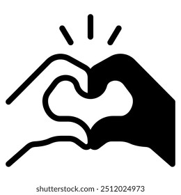 Hand heart icon for web, app, infographic, etc