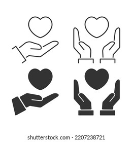 hand with heart icon . web icon set .vector illustration