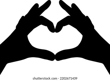 Hand Heart Isolated Vector Silhouette Stock Vector (Royalty Free ...