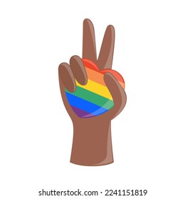 hand with heart lgbt flag