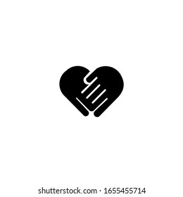 hand with heart Logo concept