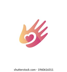 Plantilla de logotipo de corazón manual lista para su uso