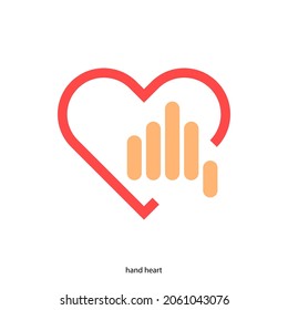 plantilla de diseño de vectores de logotipo de corazón mano