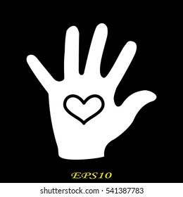 hand heart, logo, vector illustration EPS 10