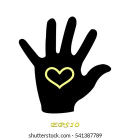 hand heart, logo, vector illustration EPS 10