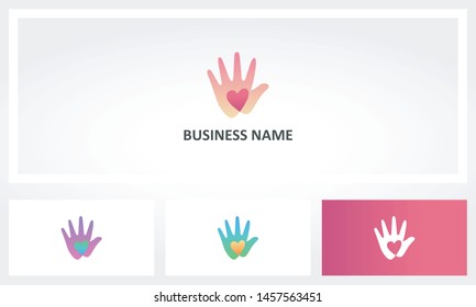 Hand Heart Love Care Logo