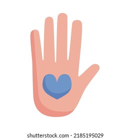 hand with heart love icon