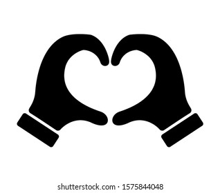 Hand heart, love, support, help, peace, friendship icon