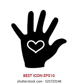 hand, heart, love, vector icon, eps10