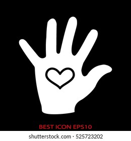 hand, heart, love, vector icon, eps10
