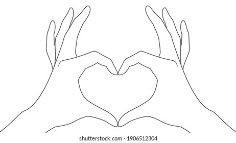 Hand Heart. Making Heart Sign With Both Hands.