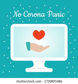hand with heart, no corona panic