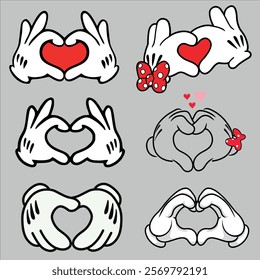 hand heart pack design art