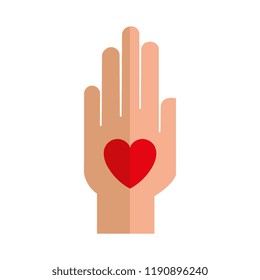 hand with heart in the palm