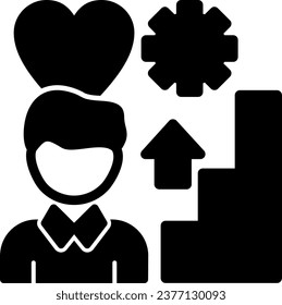 Hand with a heart for passion Solid Glyph Vector Icon