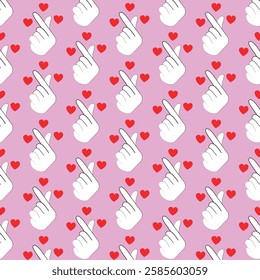 hand heart pattern design with pink background