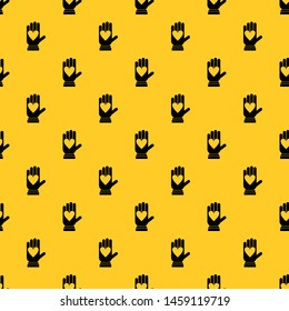 Hand with heart pattern seamless vector repeat geometric yellow for any design