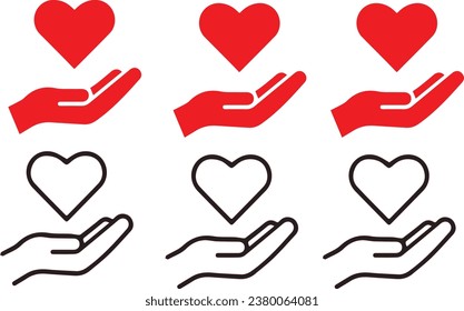 hand and heart red and white