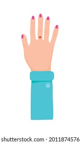 Hand mit Herzring-Design