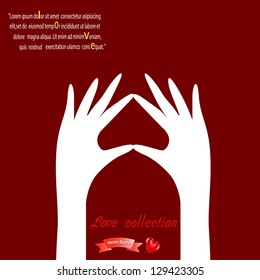 Hand in heart shape, vector illustration